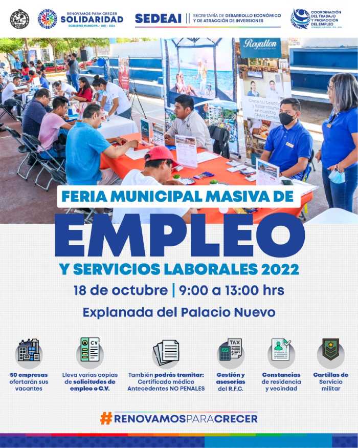 Gobierno municipal de Playa del Carmen invita a gran feria de empleo