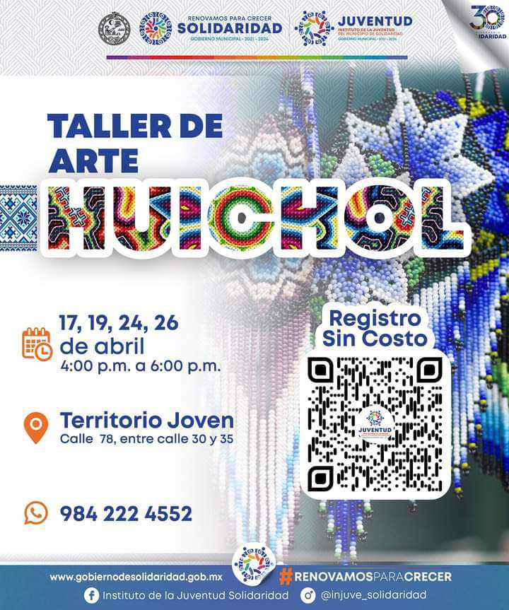 Gobierno municipal de Solidaridad impulsa taller gratuito de arte huichol para la juventud