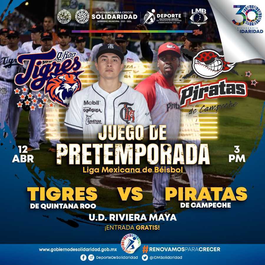 Juego de pretemporada de béisbol gratuito para las familias en Playa del Carmen