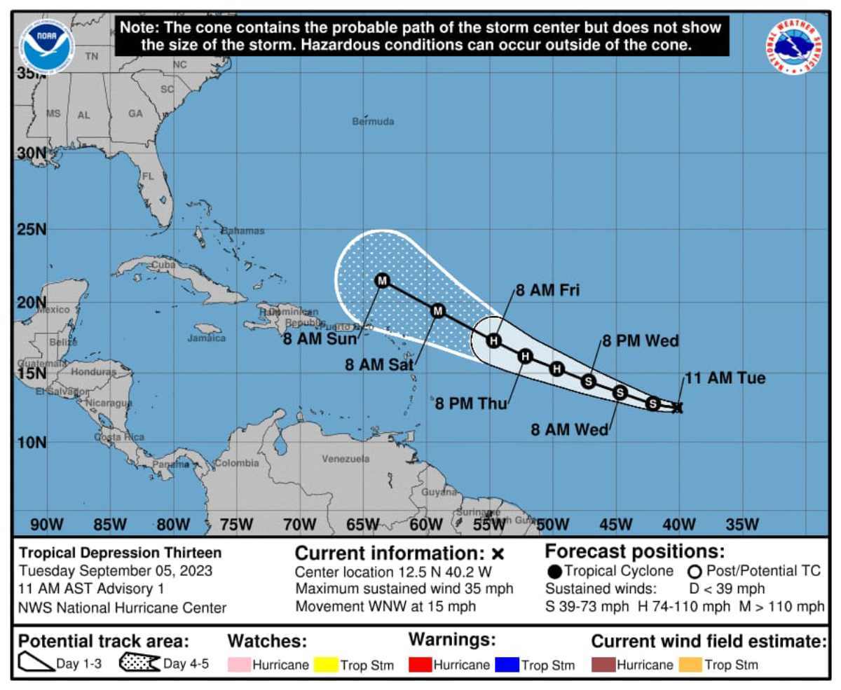 Nueva Depresión Tropical 13 Emerge en el Atlántico: Sin Peligro para Quintana Roo