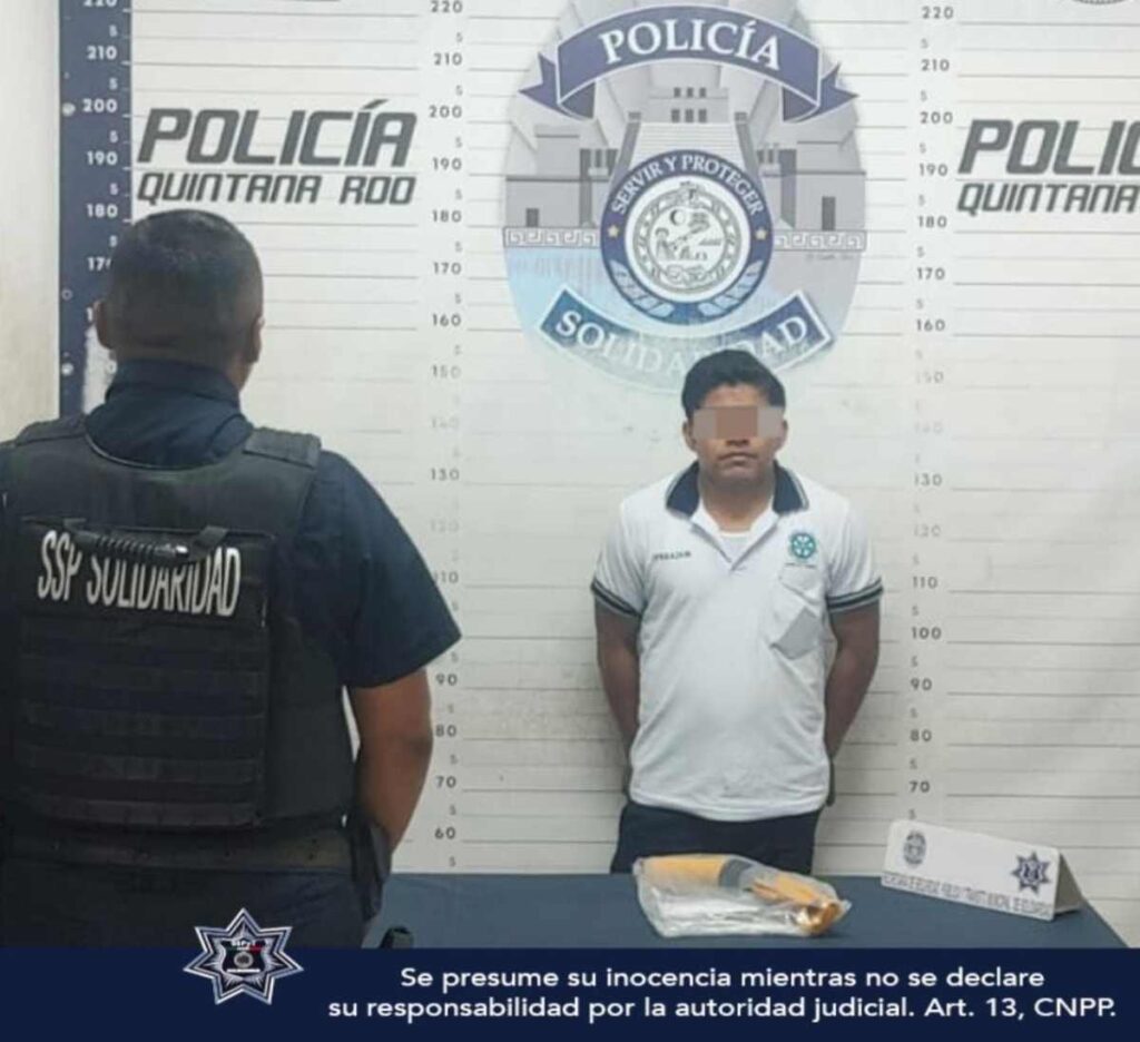 Operativo Policial en Playa del Carmen: Arresto por Posesión de Drogas y Rescate de Víctima de Violencia Doméstica