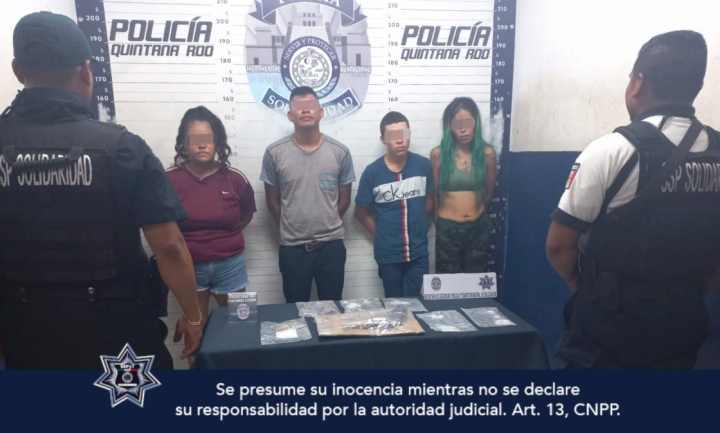 Operativo Policial en Playa del Carmen: Captura de Seis Individuos y Confiscación de Sustancias Narcóticas
