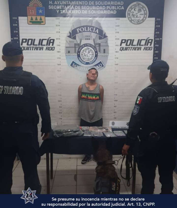 Operativo policial en Solidaridad: Dos arrestos por drogas y decomiso de arma de fuego