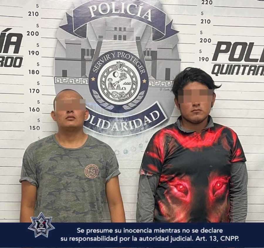 Policía de Solidaridad detiene a dos individuos con motocicletas robadas en Playa del Carmen