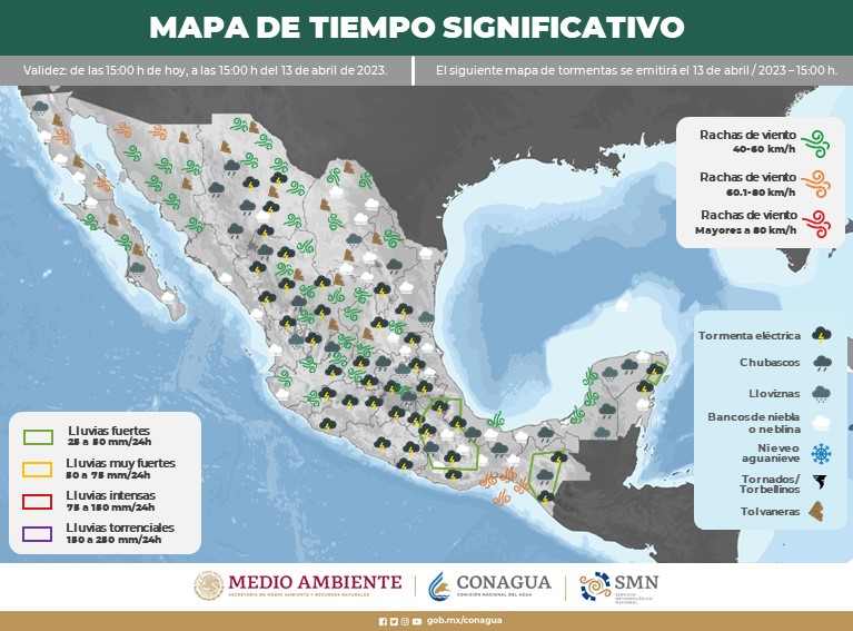 El pronóstico del clima para Quintana Roo y el Caribe Mexicano hoy: intervalos de chubascos y fuertes lluvias