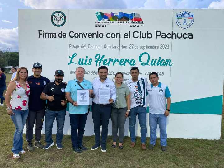 Sindicato de Taxistas "Lázaro Cárdenas del Río" y Club Pachuca se unen en una alianza deportiva