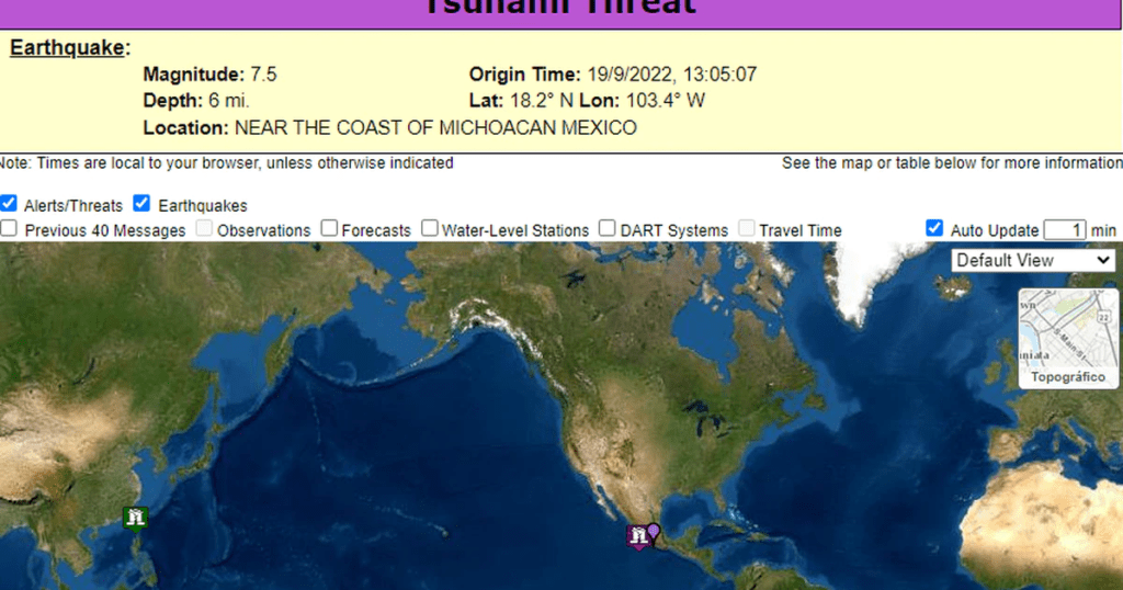 Sismo magnitud 7.7 activa alerta de tsunami en 4 estados del Pacífico mexicano – El Financiero