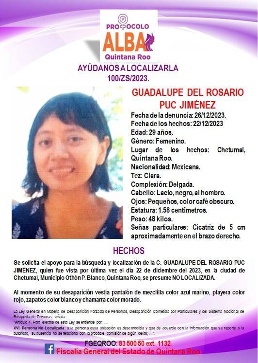 Solicitud de Ayuda: Desaparición de Mujer en Chetumal
