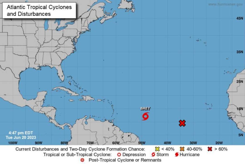 Tormenta Tropical 'Bret' se aleja de Quintana Roo y se espera su debilitamiento gradual