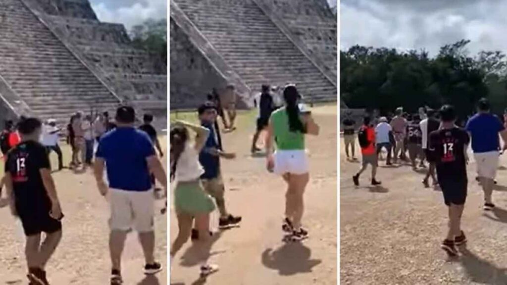 Un visitante extranjero escaló la Pirámide de Kukulcán en Chichén Itzá y fue bajado con golpes