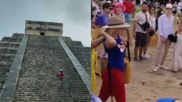 VIDEO: AGREDEN A TURISTA DE CHICHÉN ITZÁ POR ESCALAR LA PIRÁMIDE